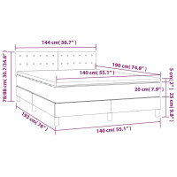 Produktbild för Ramsäng med madrass gräddvit 140x190 cm tyg