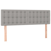 Produktbild för Ramsäng med madrass ljusgrå 140x200 cm tyg