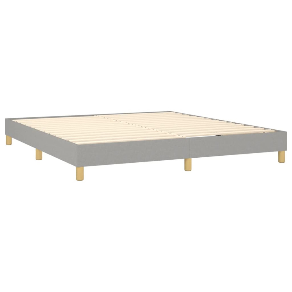 Produktbild för Ramsäng med madrass ljusgrå 180x200 cm tyg