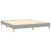 Produktbild för Ramsäng med madrass ljusgrå 180x200 cm tyg