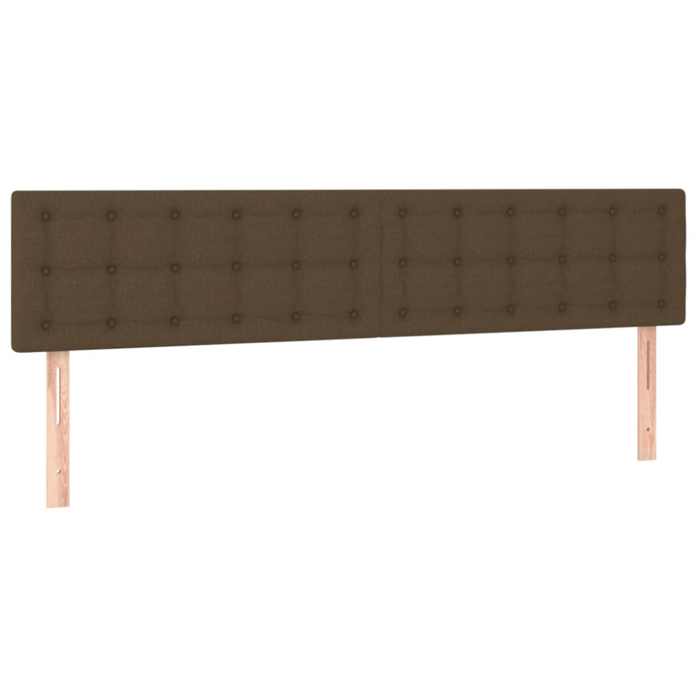 Produktbild för Ramsäng med madrass mörkbrun 200x200 cm tyg