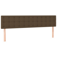Produktbild för Ramsäng med madrass mörkbrun 200x200 cm tyg