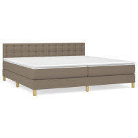 Produktbild för Ramsäng med madrass taupe 200x200 cm tyg