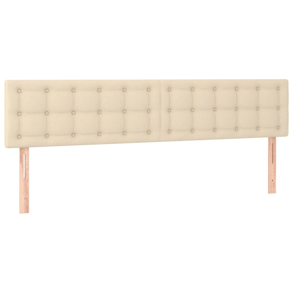 Produktbild för Ramsäng med madrass gräddvit 200x200 cm tyg