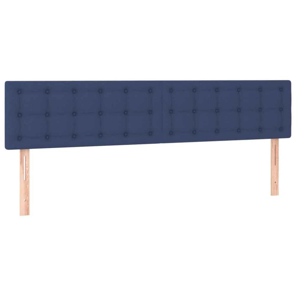 Produktbild för Ramsäng med madrass blå 200x200 cm tyg