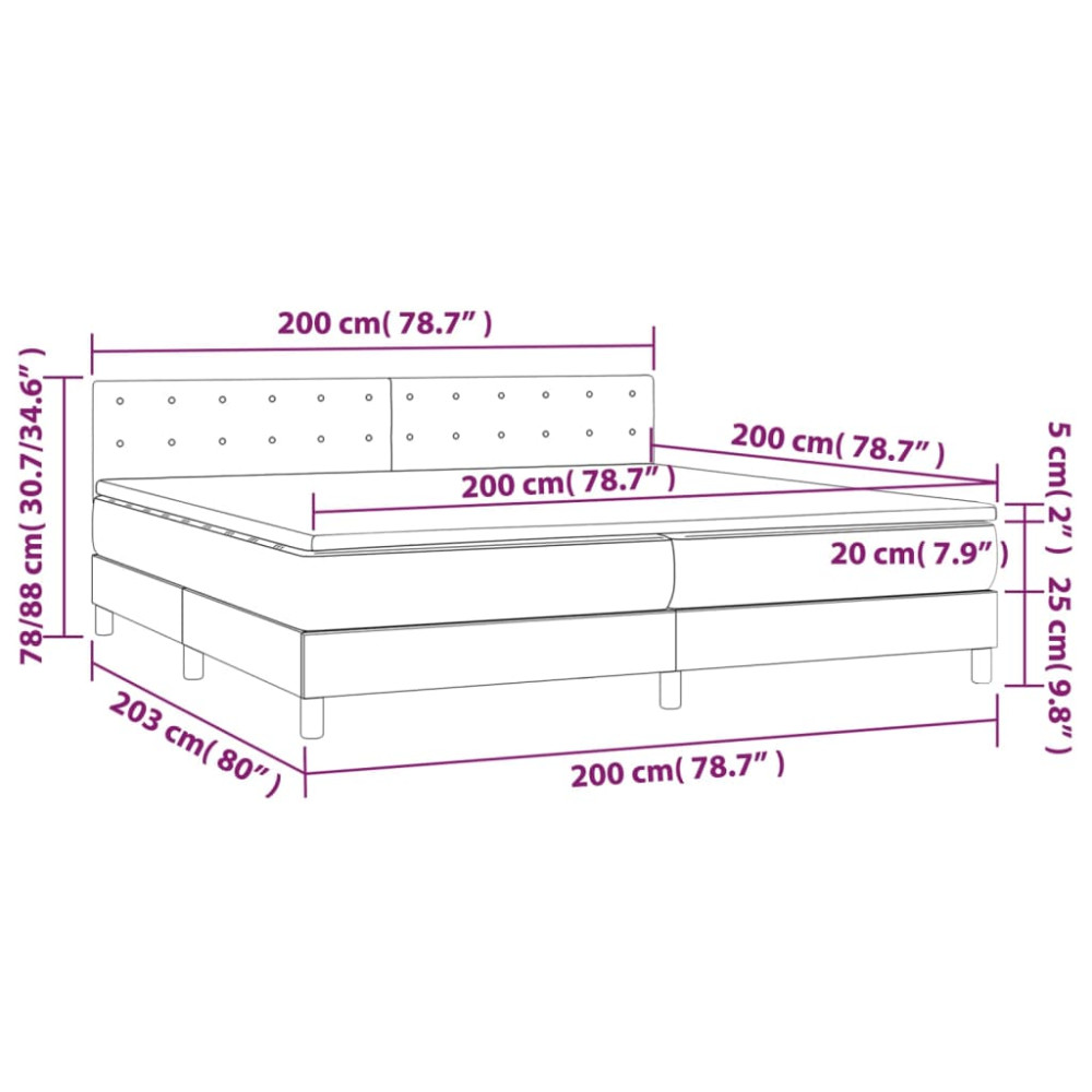 Produktbild för Ramsäng med madrass blå 200x200 cm tyg