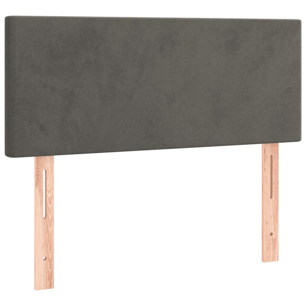 Produktbild för Ramsäng med madrass mörkgrå 100x200 cm sammet