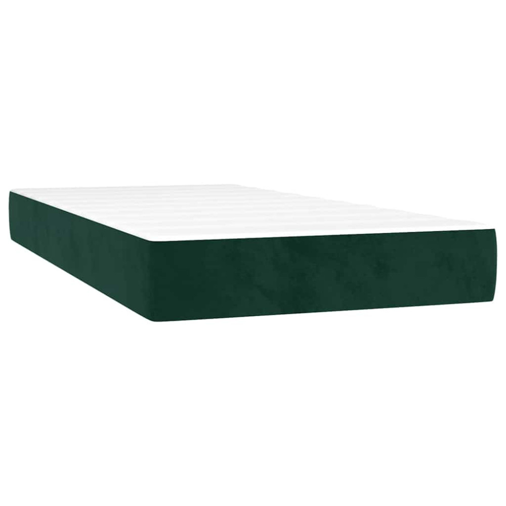 Produktbild för Ramsäng med madrass mörkgrön 100x200 cm sammet