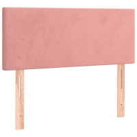 Produktbild för Ramsäng med madrass rosa 100x200 cm sammet