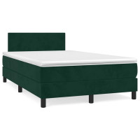 Produktbild för Ramsäng med madrass mörkgrön 120x200 cm sammet