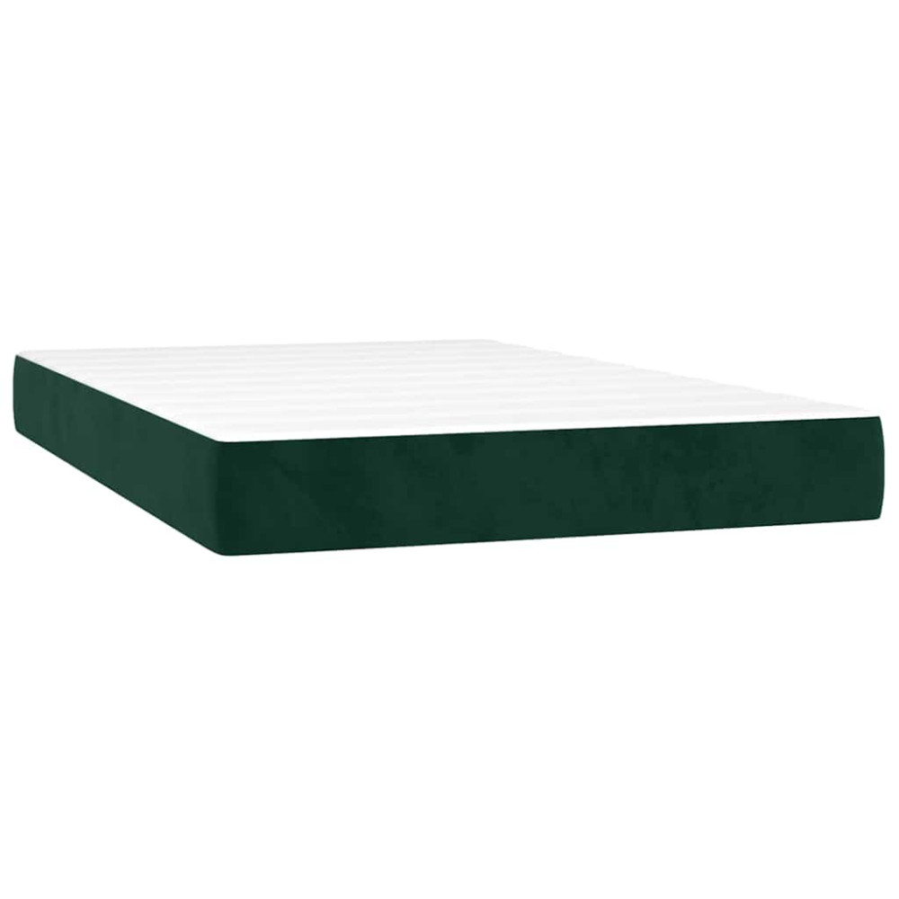 Produktbild för Ramsäng med madrass mörkgrön 120x200 cm sammet