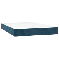 Produktbild för Ramsäng med madrass mörkblå 120x200 cm sammet