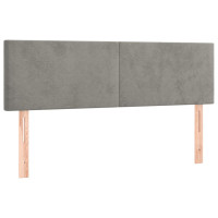 Produktbild för Ramsäng med madrass ljusgrå 140x190 cm sammet