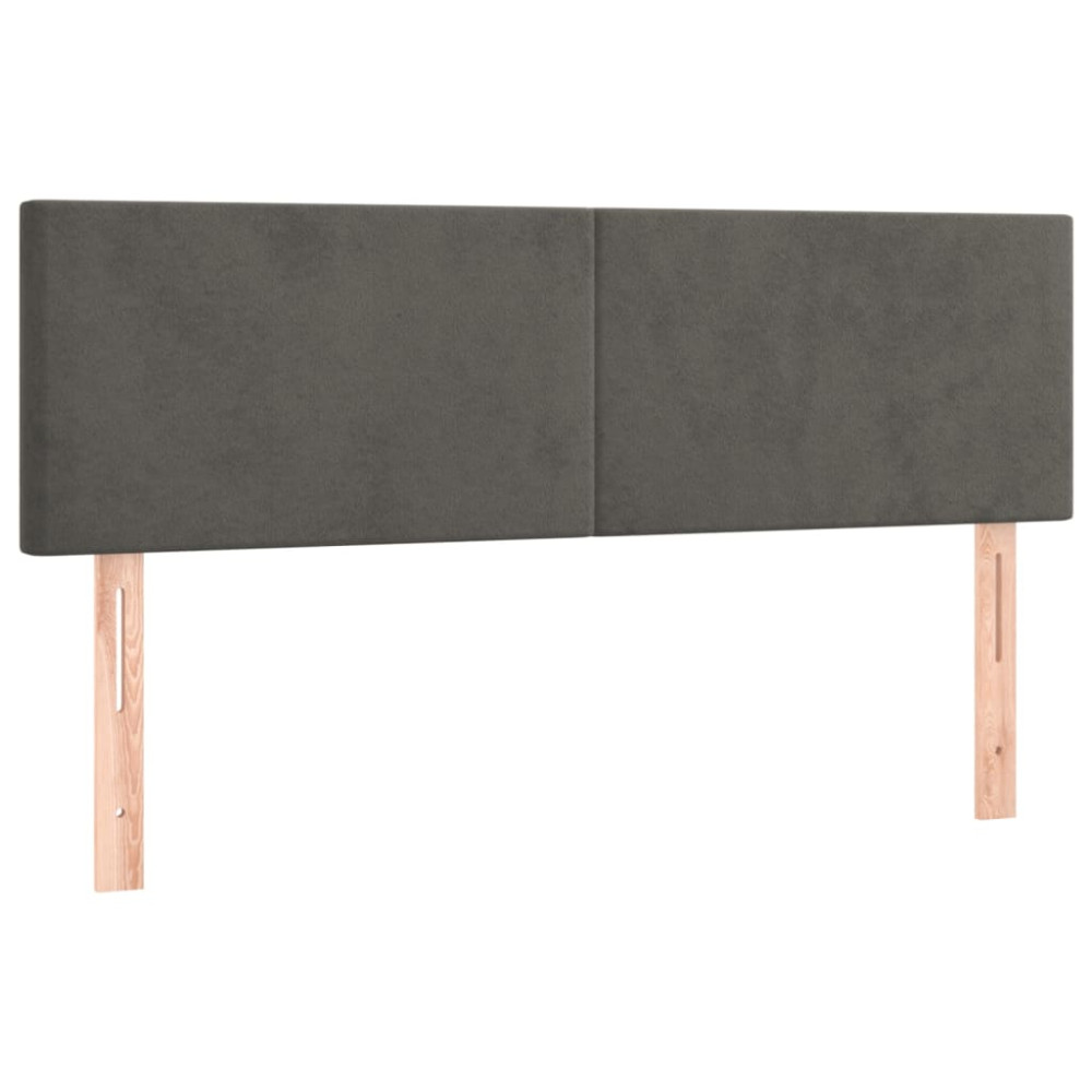 Produktbild för Ramsäng med madrass mörkgrå 140x190 cm sammet