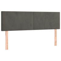 Produktbild för Ramsäng med madrass mörkgrå 140x190 cm sammet