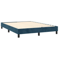 Produktbild för Ramsäng med madrass mörkblå 140x200 cm sammet