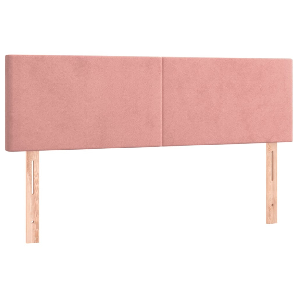 Produktbild för Ramsäng med madrass rosa 140x200 cm sammet