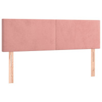 Produktbild för Ramsäng med madrass rosa 140x200 cm sammet