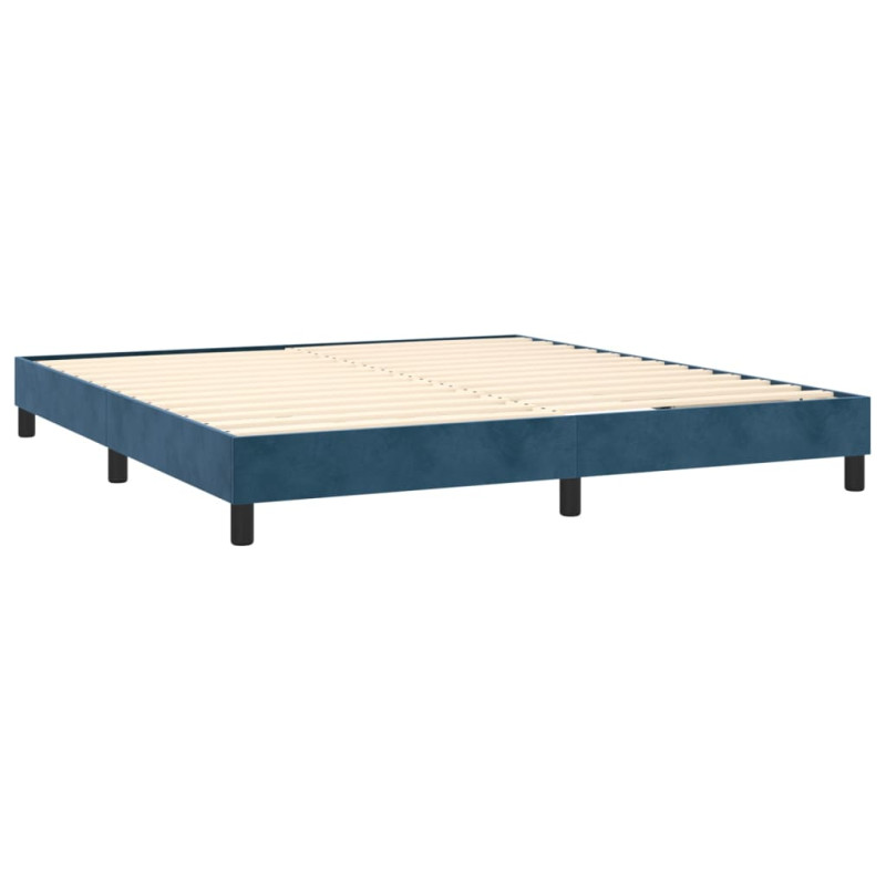 Produktbild för Ramsäng med madrass mörkblå 180x200 cm sammet