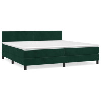 Produktbild för Ramsäng med madrass mörkgrön 200x200 cm sammet