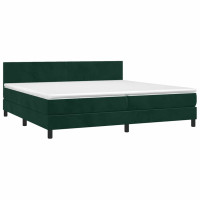 Produktbild för Ramsäng med madrass mörkgrön 200x200 cm sammet