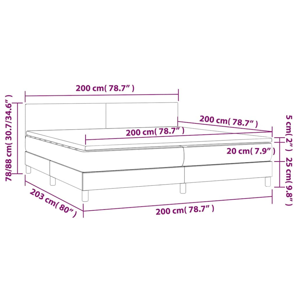Produktbild för Ramsäng med madrass mörkgrön 200x200 cm sammet