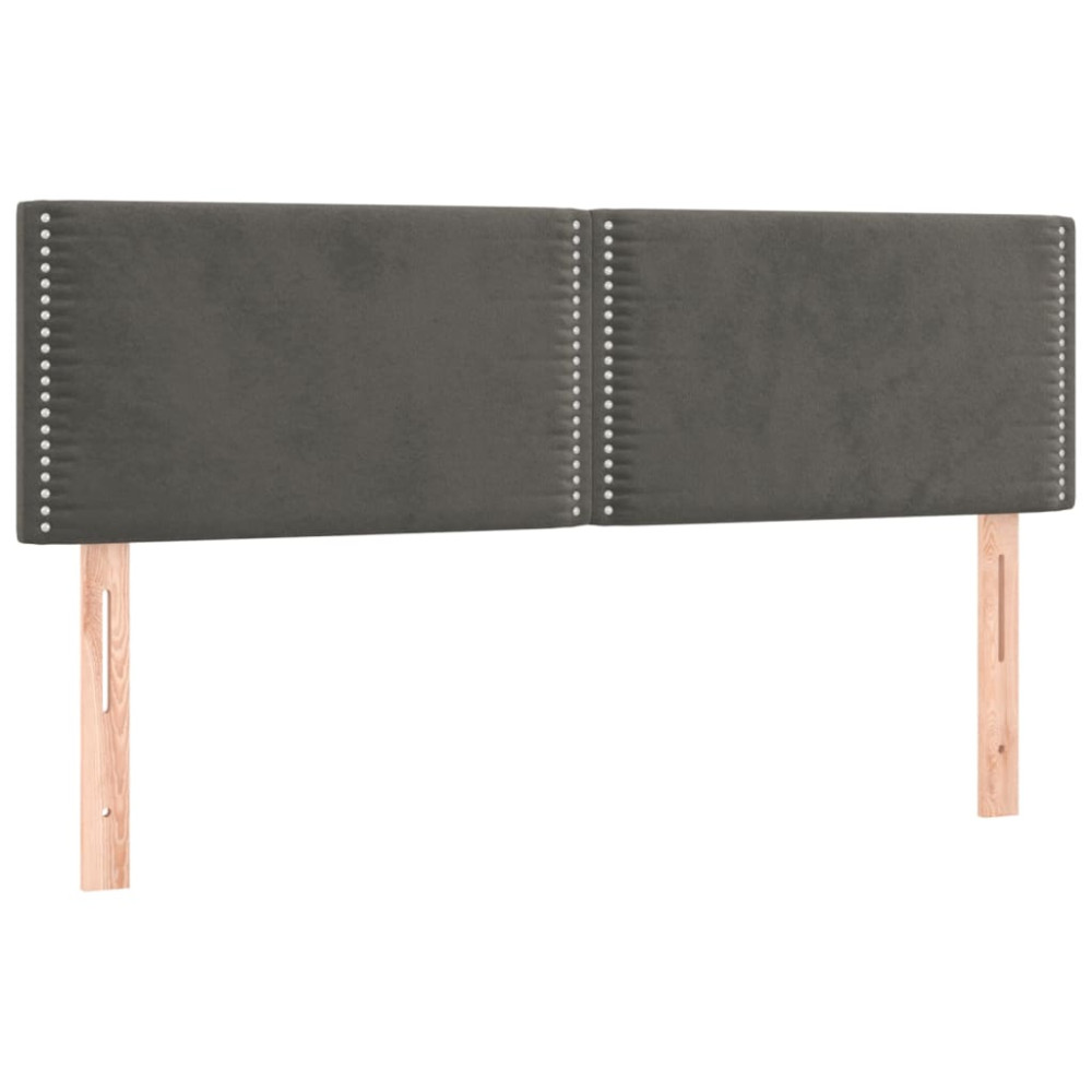 Produktbild för Ramsäng med madrass mörkgrå 140x190 cm sammet
