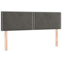 Produktbild för Ramsäng med madrass mörkgrå 140x190 cm sammet