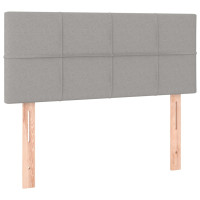 Produktbild för Ramsäng med madrass ljusgrå 90x200 cm sammet