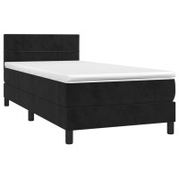 Produktbild för Ramsäng med madrass svart 90x200 cm sammet