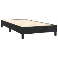 Produktbild för Ramsäng med madrass svart 90x200 cm sammet