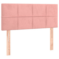 Produktbild för Ramsäng med madrass rosa 100x200 cm sammet