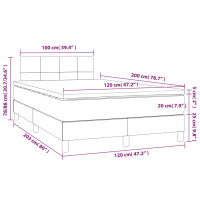 Produktbild för Ramsäng med madrass mörkgrå 120x200 cm sammet