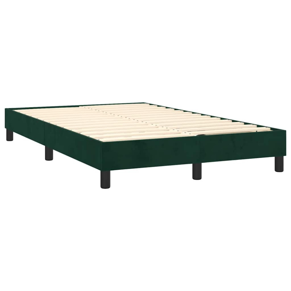 Produktbild för Ramsäng med madrass mörkgrön 120x200 cm sammet
