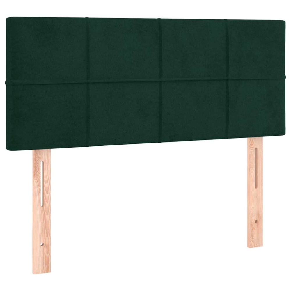 Produktbild för Ramsäng med madrass mörkgrön 120x200 cm sammet