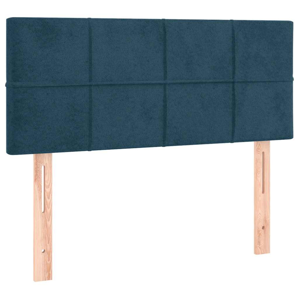 Produktbild för Ramsäng med madrass mörkblå 120x200 cm sammet