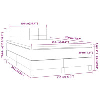 Produktbild för Ramsäng med madrass mörkblå 120x200 cm sammet