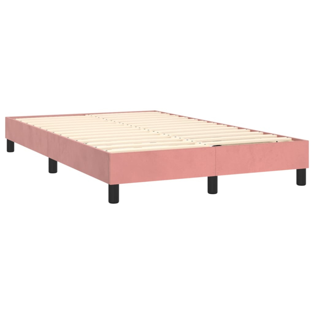 Produktbild för Ramsäng med madrass rosa 120x200 cm sammet