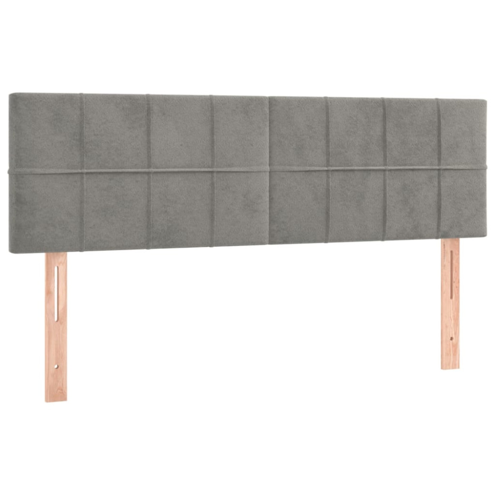 Produktbild för Ramsäng med madrass ljusgrå 140x190 cm sammet