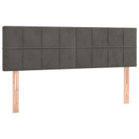Produktbild för Ramsäng med madrass mörkgrå 140x190 cm sammet