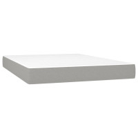 Produktbild för Ramsäng med madrass ljusgrå 140x200 cm sammet