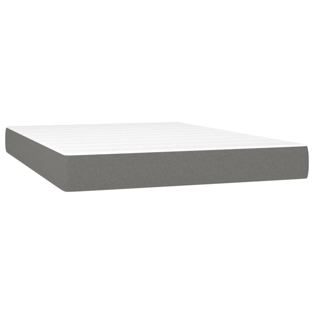 Produktbild för Ramsäng med madrass mörkgrå 140x200 cm sammet