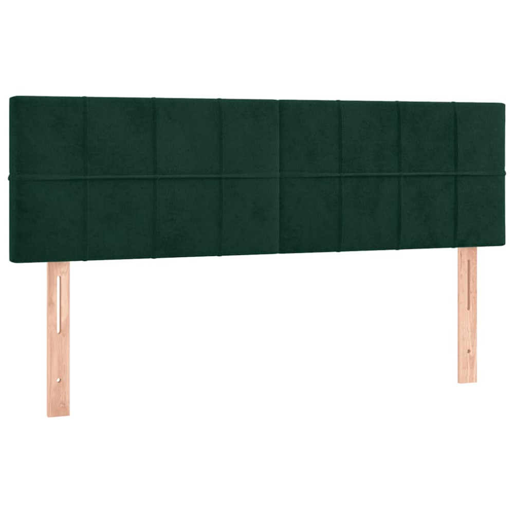 Produktbild för Ramsäng med madrass mörkgrön 140x200 cm sammet