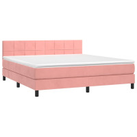 Produktbild för Ramsäng med madrass rosa 160x200 cm sammet