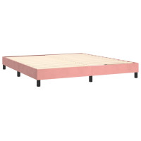 Produktbild för Ramsäng med madrass rosa 160x200 cm sammet