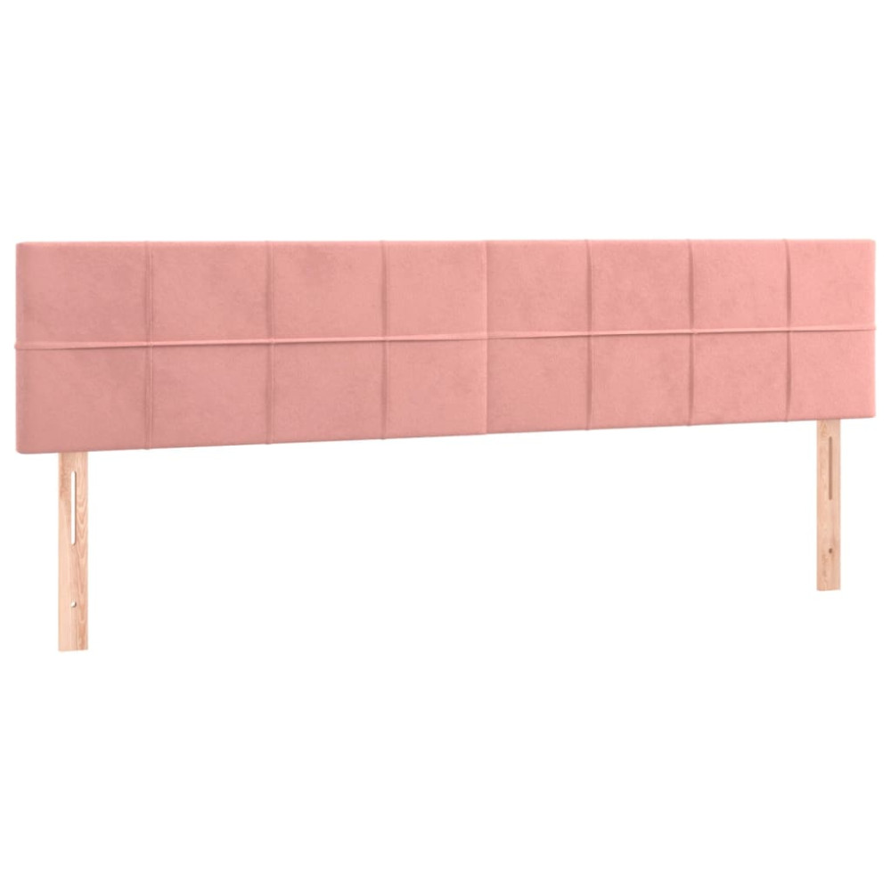 Produktbild för Ramsäng med madrass rosa 160x200 cm sammet