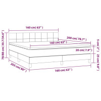 Produktbild för Ramsäng med madrass rosa 160x200 cm sammet