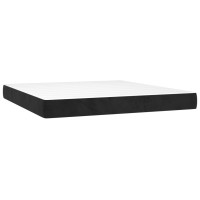 Produktbild för Ramsäng med madrass svart 180x200 cm sammet