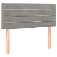 Produktbild för Ramsäng med madrass ljusgrå 90x200 cm sammet