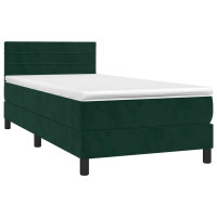 Produktbild för Ramsäng med madrass mörkgrön 90x200 cm sammet